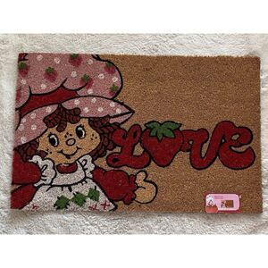Strawberry Shortcake Valentines LOVE Welcome Coir Doormat 18” X 30” NEW